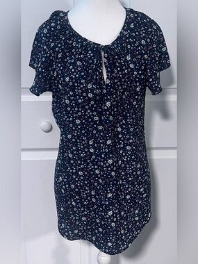 SimpleFun Boho Floral Flutter Sleeve Blouse